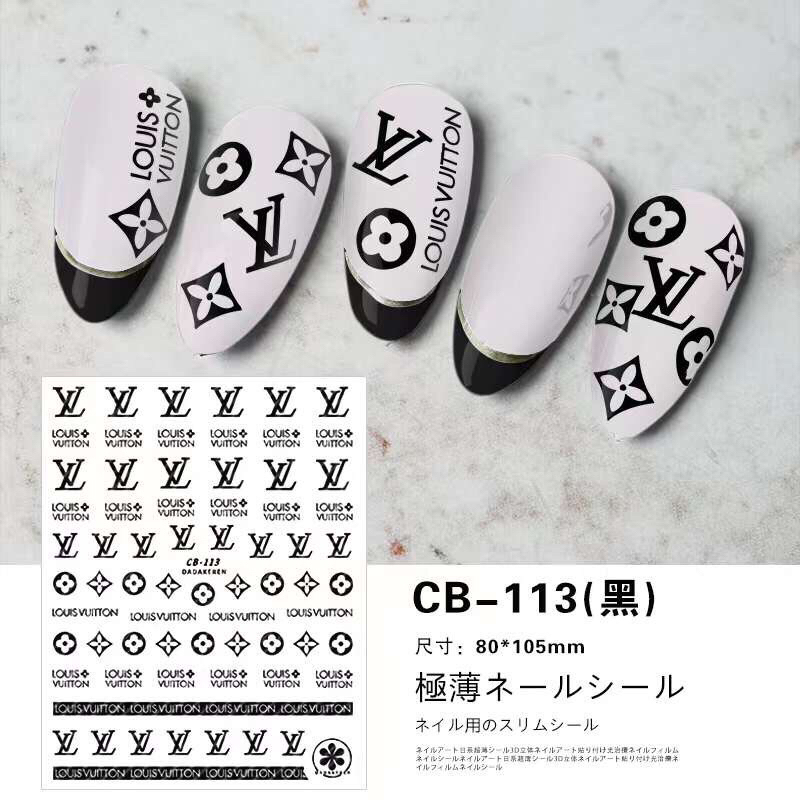 sticker nơ thương hiệu dán móng, channel, dior, LV, ysl | Shopee Việt Nam
