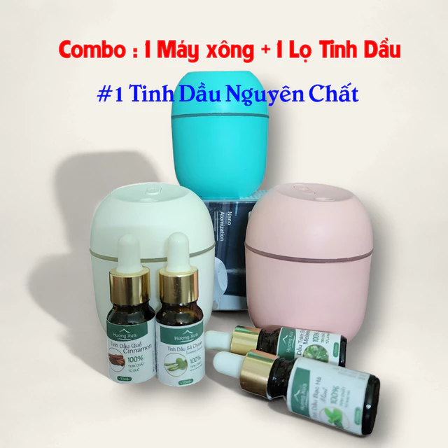 Combo : 1 Máy Xông Tinh Dầu + 1 Tinh Dầu Nguyên Chất, Tinh Dầu đuổi muỗi, Tinh Dầu Xông Phòng