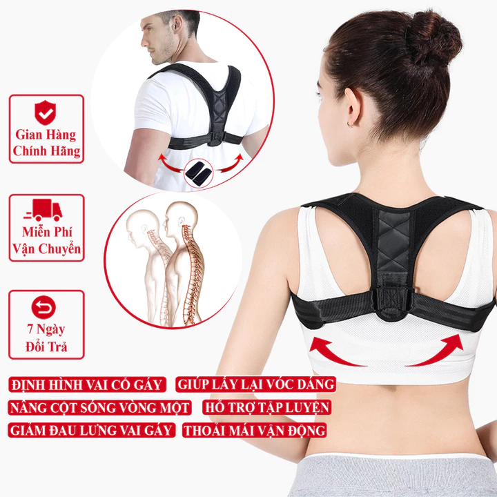 Đai Chống Gù Lưng Nam Nữ Cho Người Lớn Và Trẻ Em Andego Có Bh Lỗi 1 Đổi 1, Đai Định Hình Lưng Chống Gù