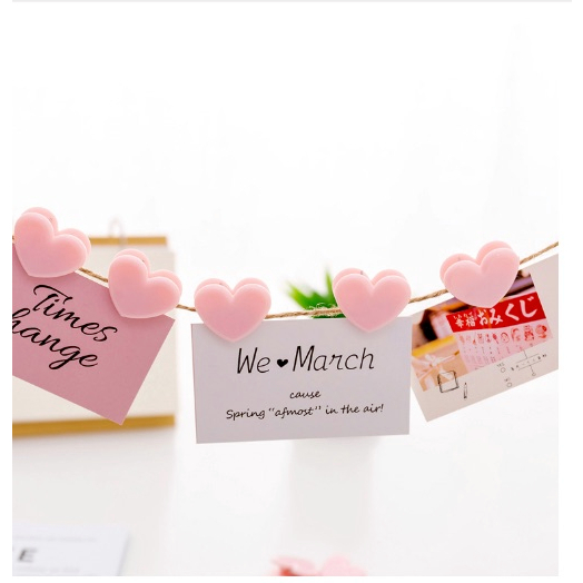 Kẹp giấy kẹp sách vở hình trái tim màu hồng phong cách Hàn Quốc dễ thương |  Shopee Việt Nam
