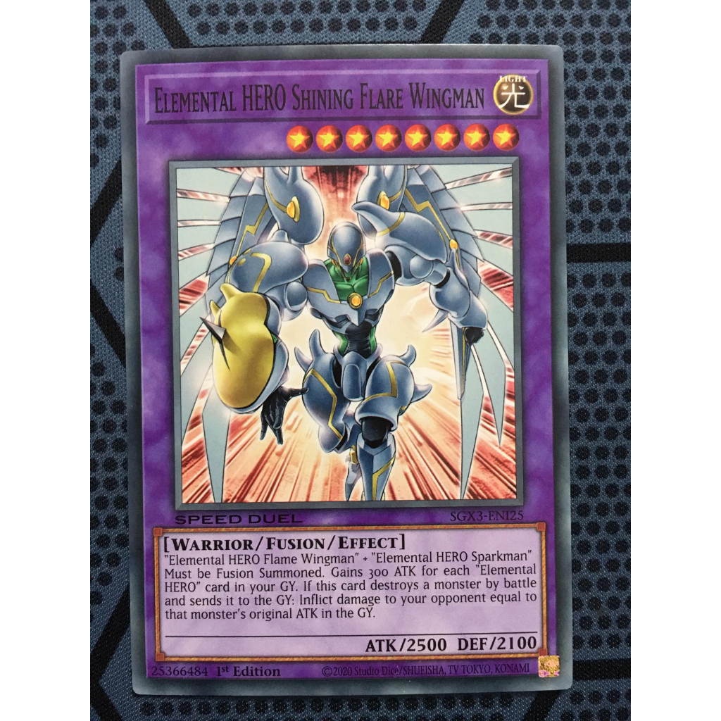 Carta Yu-Gi-Oh! Elemental Hero Shining Flare Wingman - SGX3-ENI25 - Común 1ª Edición