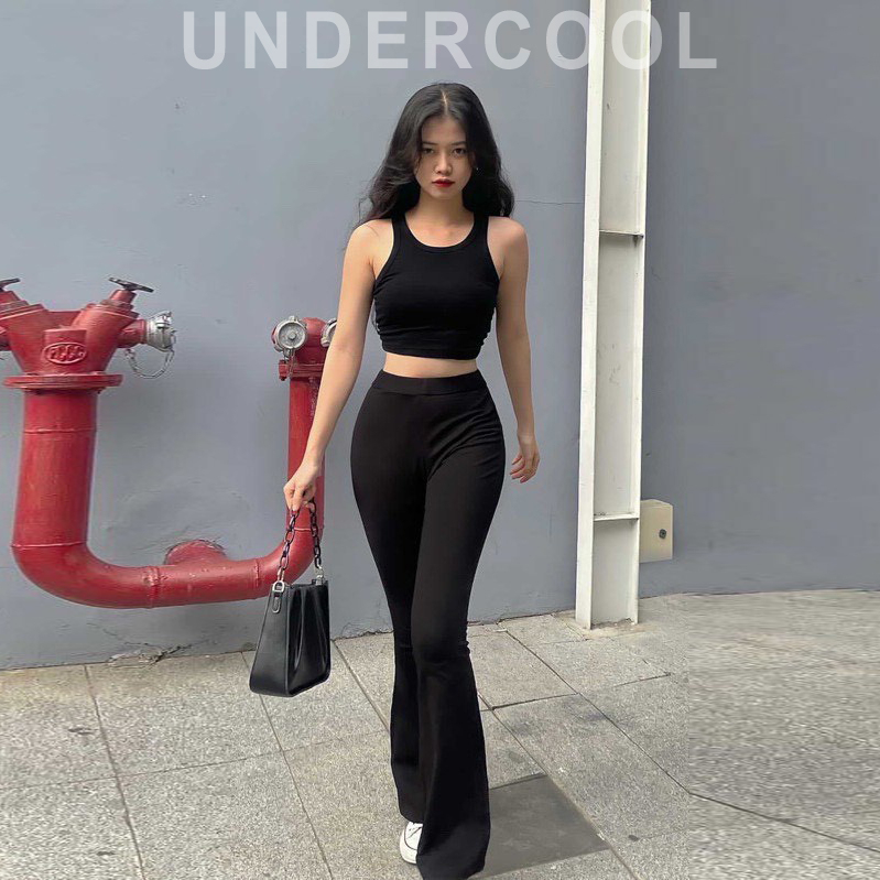 Quần legging ống loe dài tập yoga UNDERCOOL Legging Ống Loe Cạp Cao nâng mông Dài umi bigsize QD05