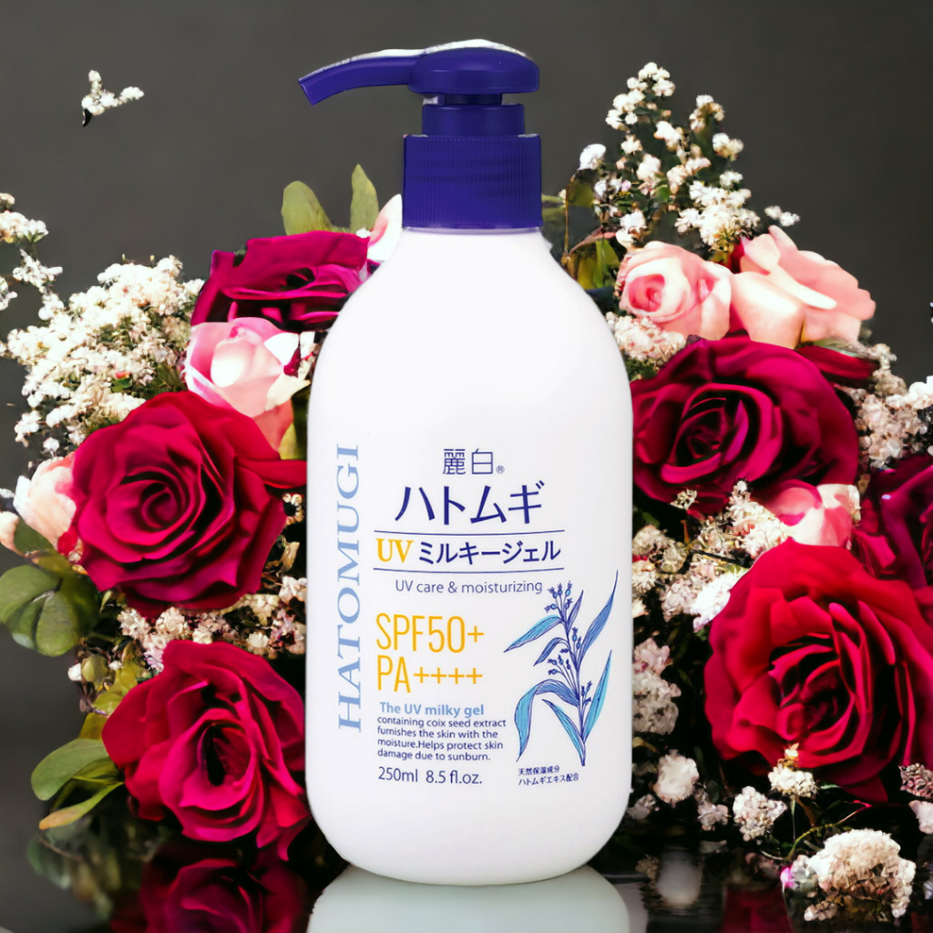 Gel Dưỡng Thể Chống Nắng Reihaku Hatomugi UV Care & Moisturizing Milky Gel (250mL)