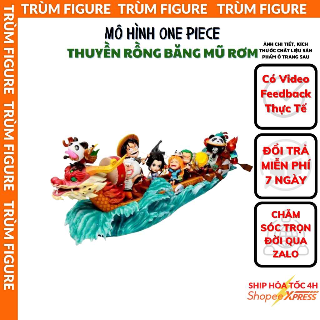 Mô Hình, Figure Thuyền Rồng băng mũ rơm siêu đẹp, Anime One Piece, Full