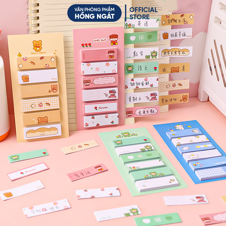 Giấy note cute hoạt hình, giấy ghi chú dễ thương nhỏ gọn nhiều màu 120 ...