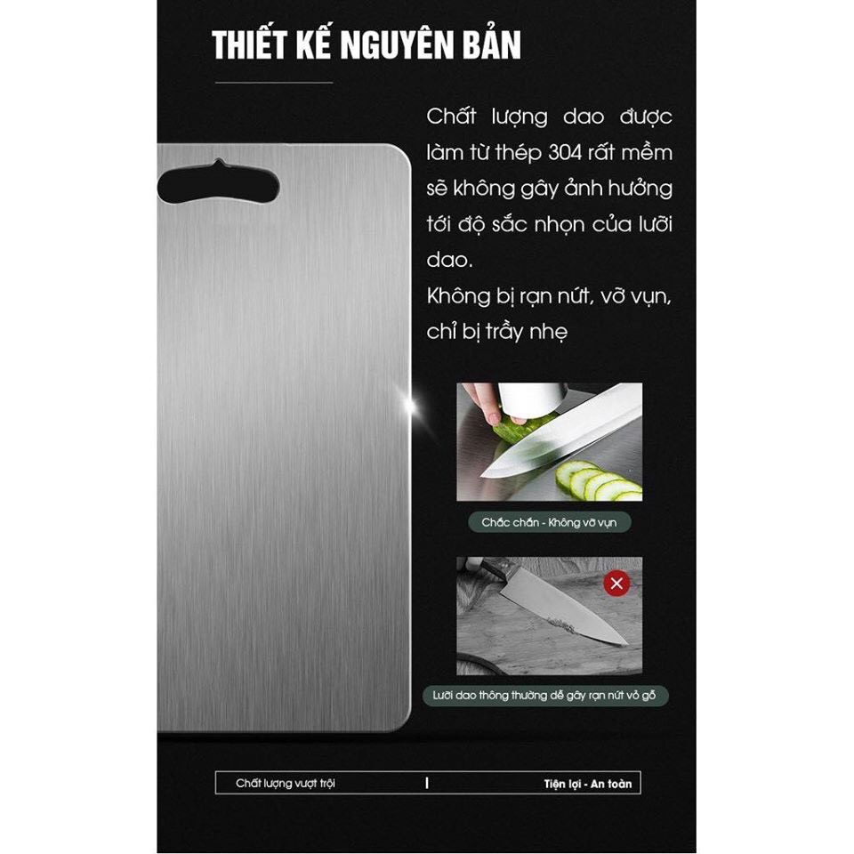 Thớt Inox 304 Kháng Khuẩn Cao Câp -Không Xươc Dăm
