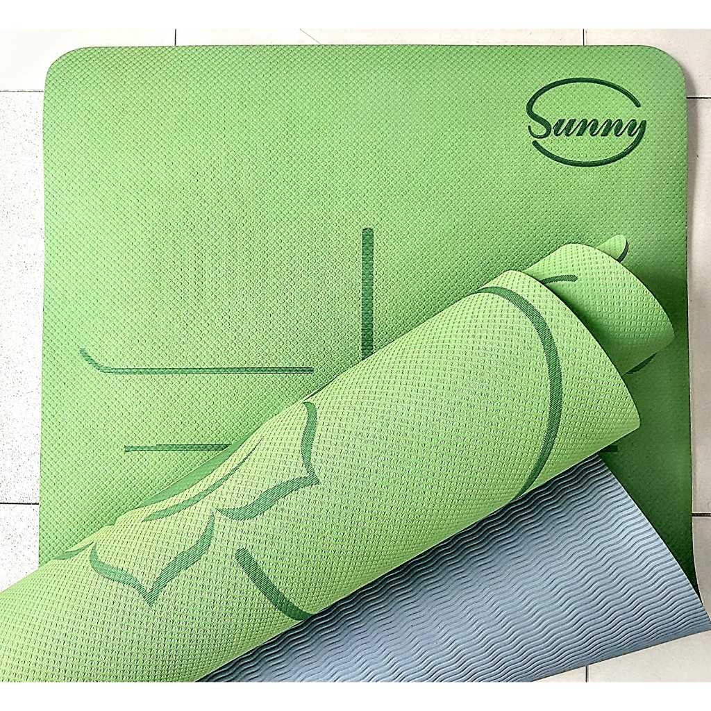 THẢM TẬP YOGA TPE SUNNY 2 LỚP 6MM - ĐỊNH TUYẾN (TẶNG TÚI ĐỰNG THẢM)