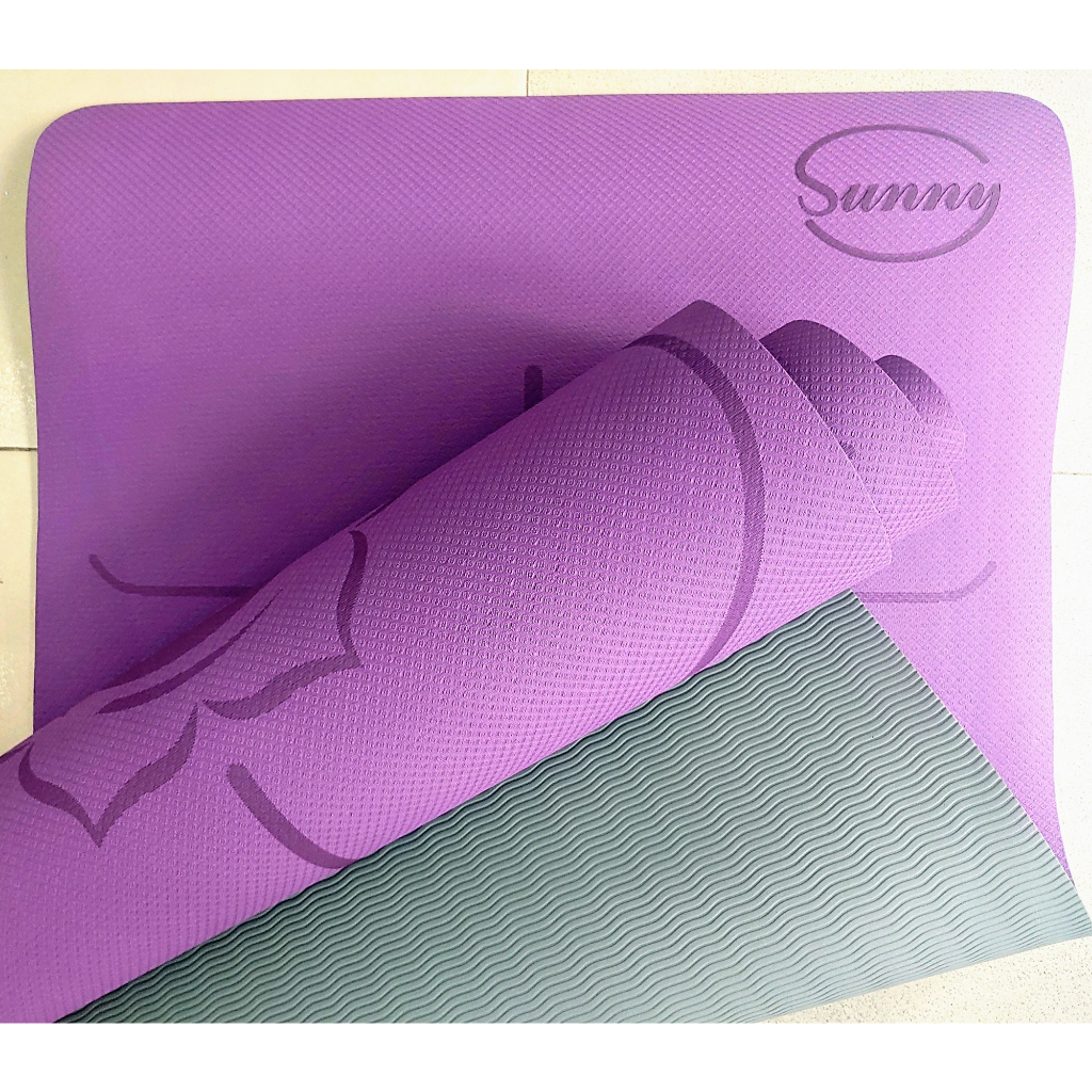 THẢM TẬP YOGA TPE SUNNY 2 LỚP 6MM - ĐỊNH TUYẾN (TẶNG TÚI ĐỰNG THẢM)