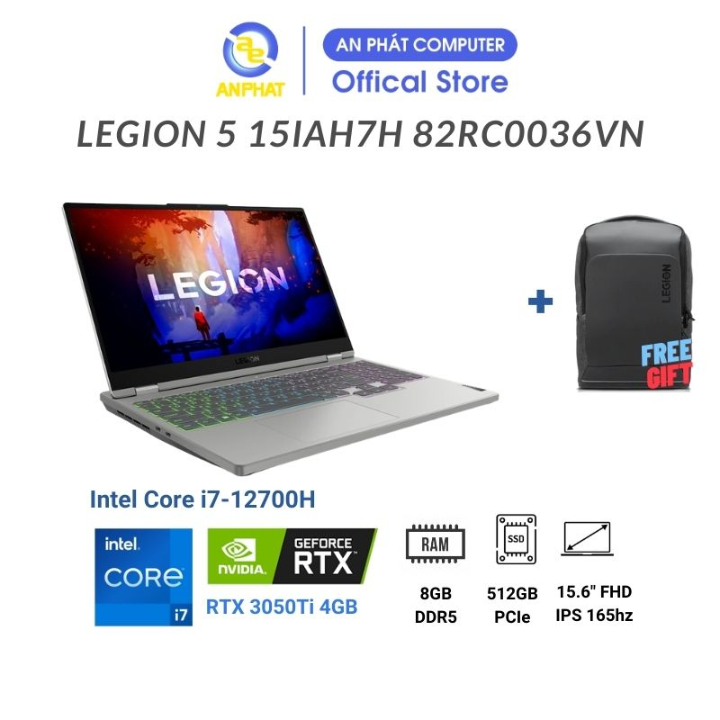 [Mã ELCL12 giảm 12% đơn 10TR] Laptop Lenovo Legion 5 15IAH7H 82RC0036VN (Core i7-12700H | RTX 3050ti 4GB)