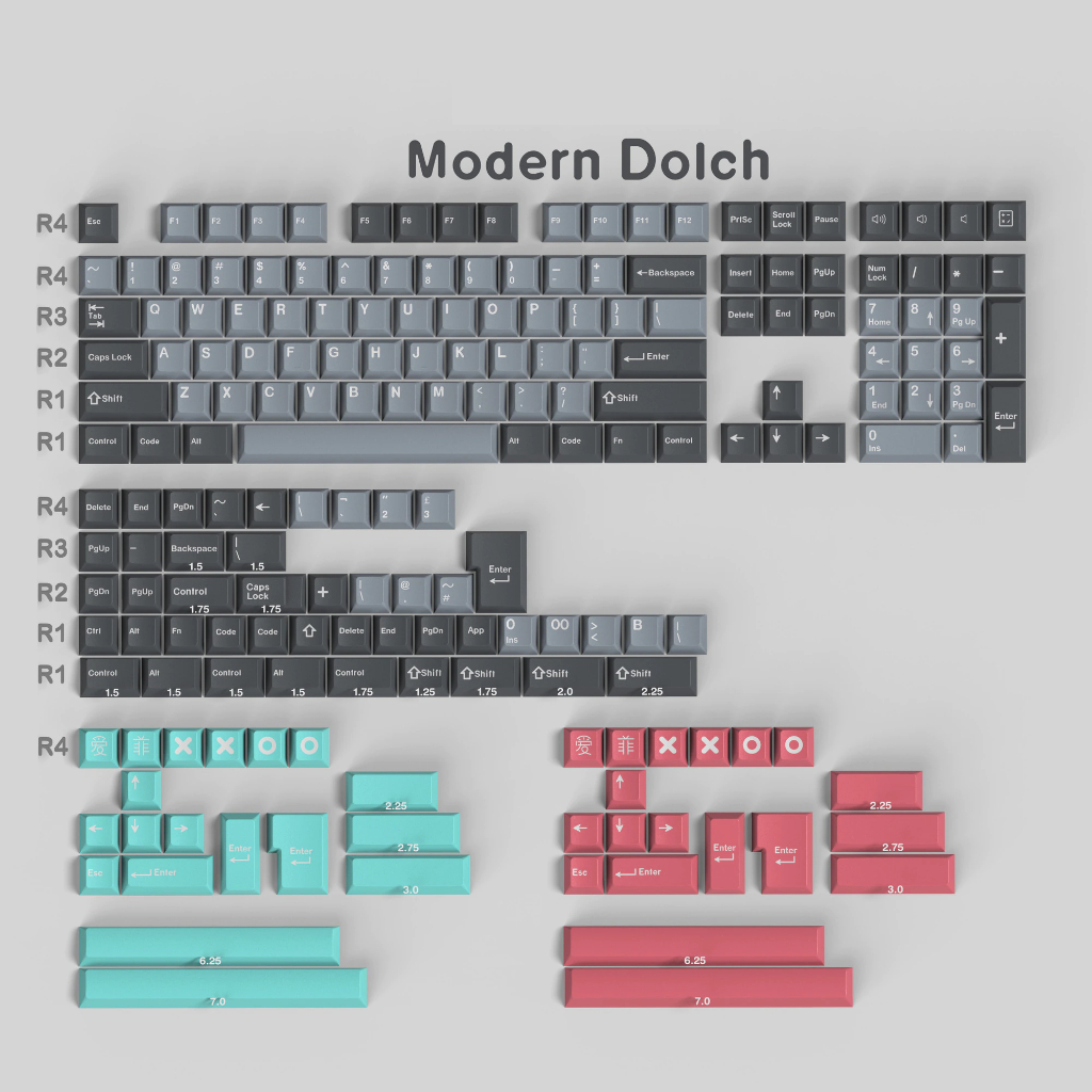Bộ keycap Aifei ABS CMK doubleshot nút bàn phím cơ cherry profile phù ...