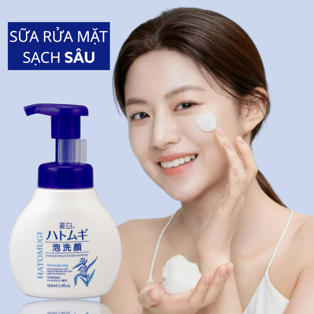 Sữa Rửa Mặt Reihaku Hatomugi Facial Whip Tạo Bọt Ngừa Mụn Và Dưỡng Sáng Da Chai 160 mL