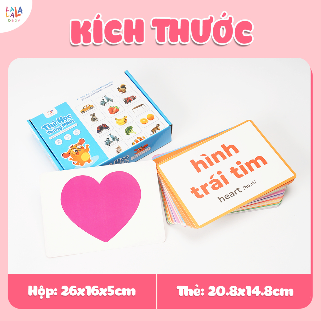 Bộ thẻ học thông minh Flashcard Glenn Doman đồ chơi giấy cho bé sơ sinh đồ chơi giáo giục sớm Lalala baby
