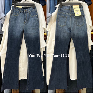 Quần jeans loe xanh loang chất đẹp Yến Tee , From loe nhẹ dễ mặc #10071