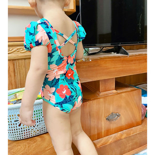Body bơi cho bé gái kém mũ chất liệu vải chống nước