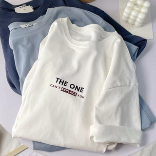 Áo thun GEMS chất cotton khô thoáng mát, form rộng tay lỡ THE ONE mới freesize < 60kg