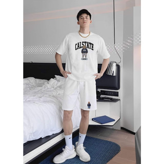 Bộ Cộc Tay Hè Cổ Tròn 5D Hình Gấu CALSTER Cá Tính, Chất Liệu Cotton Khô Mềm, Mịn, Thoáng Khí Thấm Hút Mồ Hôi Cực Tốt