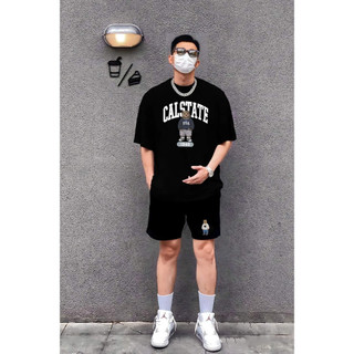Bộ Cộc Tay Hè Cổ Tròn 5D Hình Gấu CALSTER Cá Tính, Chất Liệu Cotton Khô Mềm, Mịn, Thoáng Khí Thấm Hút Mồ Hôi Cực Tốt