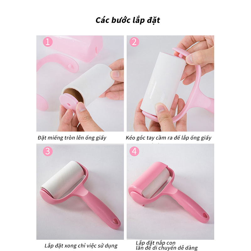 Cách lắp đặt cây Lăn Bụi Làm Sạch Quần Áo, Ga Giường, Sofa, Lông Chó Mèo 