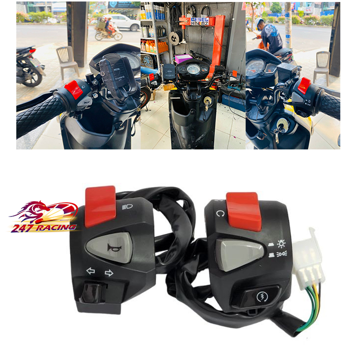 Cùm PCX Hybrid nút Đỏ có Passing gắn xe máy hàng chất lượng tốt giá rẻ