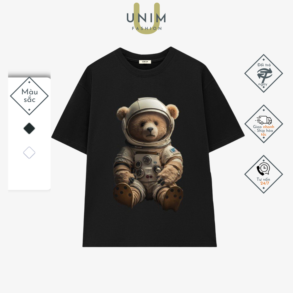 [VẢI 250 GSM] Áo Thun Gấu Bear Gangster Unisex Tay Lỡ Local Brand Unim Store 100% Cotton Cao Cấp - AP400