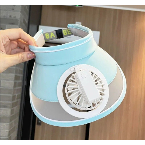 Mũ Điều Hòa Chống Nắng Kèm Quạt 3 Tốc Độ Gió, Chống Tia Cực Tím, Mũ Lưỡi Trai Nửa Đầu Cho Mẹ và Bé,Có USB