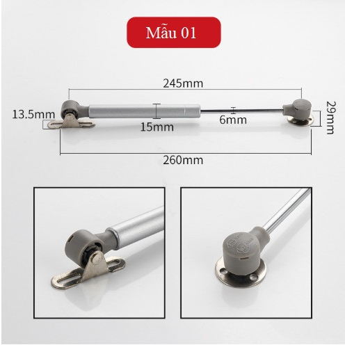 Ty Thủy Lực nâng đỡ, thanh thủy lực tự động đỡ cửa 100N,Tay Nâng Piston Thủy Lực, Tay Nâng Cánh Tủ Giảm Chấn