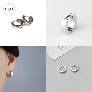 1 Chiếc Khuyên Tai Unisex Titan LINDO - Khuyên tai Không Đen, Không Gỉ, Không Dị Ứng