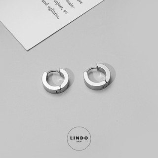 1 Chiếc Khuyên Tai Unisex Titan LINDO - Khuyên tai Không Đen, Không Gỉ, Không Dị Ứng