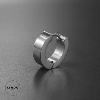 1 Chiếc Khuyên Tai Unisex Titan LINDO - Khuyên tai Không Đen, Không Gỉ, Không Dị Ứng