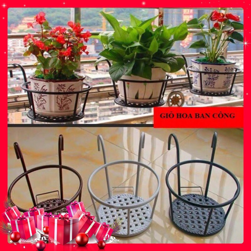 Giỏ Sắt Tròn Treo Chậu Hoa Ban Công Hàng Loại 1 ( Hàng Loại 1 ) siêu đẹp