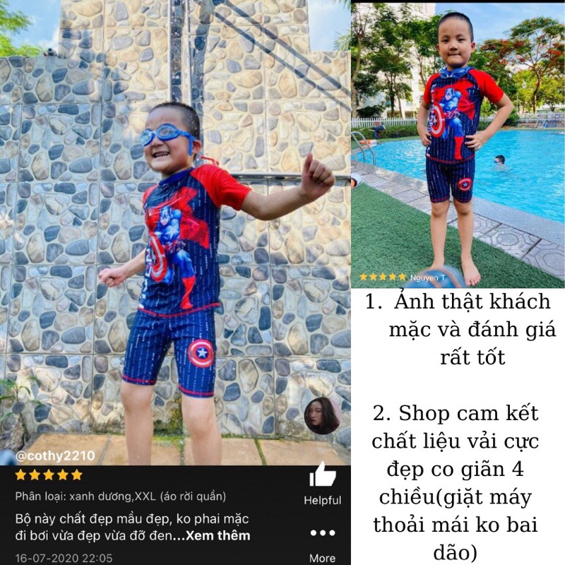Đồ bơi bé trai 20-40kg chất dầy đẹp hàng Quảng Châu