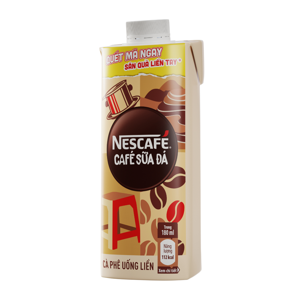 Lốc 12 hộp cà phê uống liền Nescafé® cà phê sữa đá (hộp 180ml)
