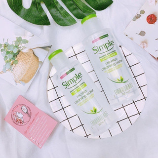 Nước tẩy trang Simple Micellar  làm sạch da, không chứa cồn, không gây khô rát 200ml
