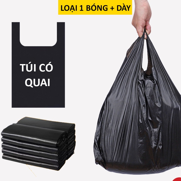 Túi Đựng Rác Có Quai Tự Phân Hủy Sinh Học Màu Đen Bao Rác Bọc Đựng Vệ ...