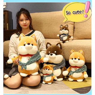 PLUSHIE - Thú nhồi bông mẫu BÉ CÚN SHIBA - AKITA khoác túi vải dễ thương nhiều màu🥰 hàng có sẵn 🌻🌻