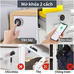 Ổ khóa vân tay thông minh cao cấp Khóa Tủ, Ngăn Kéo Vân tay, Bluetooth 3 chức năng cho ngăn kéo tủ văn phòng 30mm — ảnh 3