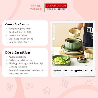Bộ Chén Bát Đĩa Gốm Sứ Phong Cách Nhật Hiện Đại, Trang Nhã, An Toàn Sức Khỏe CBG01