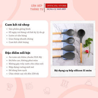 Bộ dụng cụ nhà bếp silicon size lớn an toàn cho sức khỏe nấu ăn làm bánh tiện dụng DCS