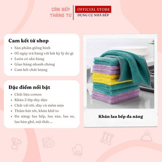 Set 10 Khăn lau đa năng microfiber lau tay nhà bếp bát đĩa siêu thấm hút loại to 25x25 KDN