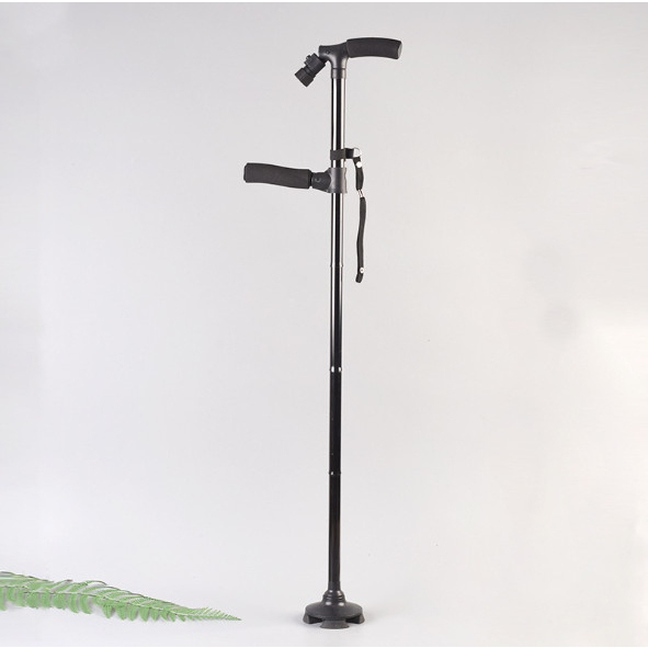 Gậy chống cho người già,gậy batoong, kết hợp đèn pin và tay vịn phụ, có thể gập gọn,trống chượt