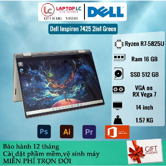 [Máy Mới] Laptop Dell Inspiron 7425 2in1 Green (Ryzen R7-5825U/16G ...