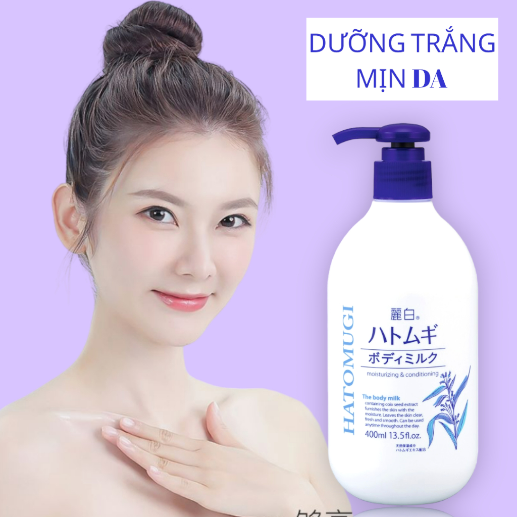 Dưỡng Thể Trắng Da Ban Đêm Reihaku Hatomugi Body Milk (Chai 400 mL)