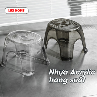 Ghế đẩu nhựa chống trượt chất liệu nhựa Acrylic trong suốt dùng trong gia đình