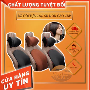 BỘ GỐI TỰA ĐẦU + LƯNG Ô TÔ SANG TRỌNG, ÊM ÁI HẠN CHẾ TỐI ĐA MỌI VẤN ĐỀ VỀ ĐAU MỎI XƯƠNG KHỚP - CAO SU NON CAO CẤP