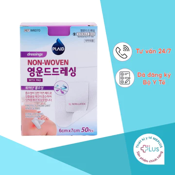 1 Hộp Băng Gạc Vô Trùng - Young Wound Dressing Hàn Quốc, Chứa Poly-net Thấm Hút Mủ Tốt, An Toàn Nhiều Kích Thước