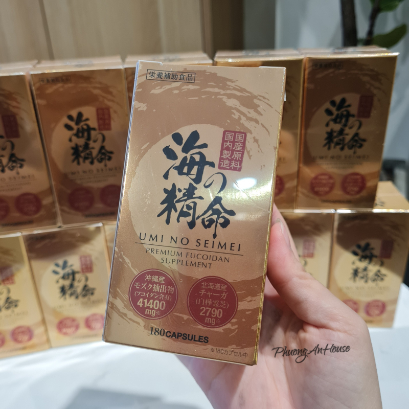 Thực phẩm bảo vệ sức khỏe UMI NO SEIMEI Premium Fucoidan 180 Viên Hỗ Trợ Tăng Cường Sức Khỏe