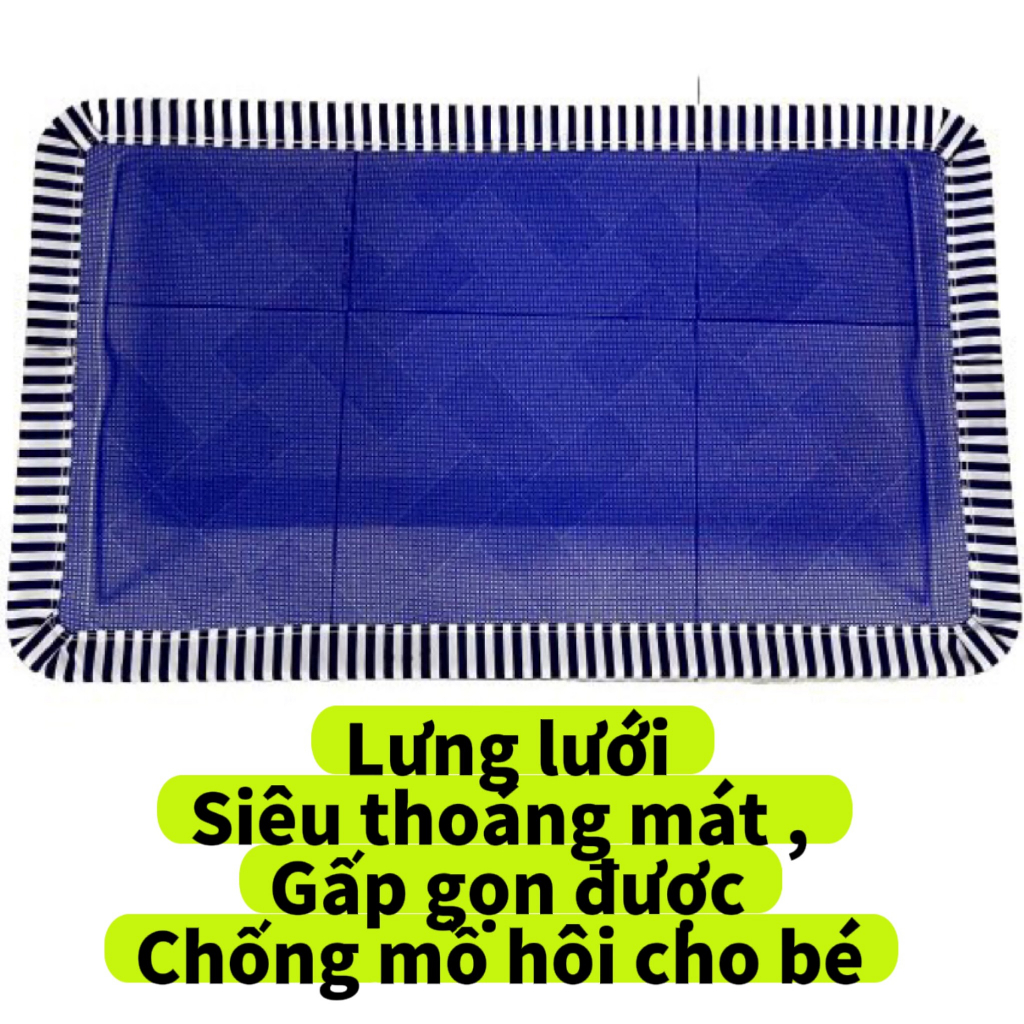 Giường lưới điều hoà 100cm x 60cm Vuông tròn , GIƯỜNG LƯỚI AN TOÀN CHO BÉ