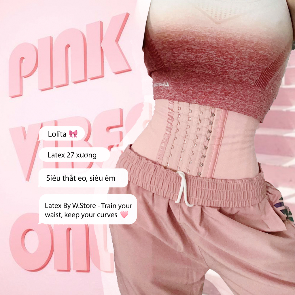 Ảnh Latex Hồng WSTORE 27 Xương Giảm Eo Sau Sinh & Sau Hút Mỡ - Gen Nịt Bụng Latex Chuẩn Chính Hãng 3