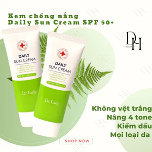 Kem chống nắng DAILY sun cream /SPF50+/PA ++++/ Nâng tone/ dưỡng trắng/ chống lão hóa/ 60ML