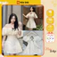 Váy thiết kế chất Tacta Phối Tơ Bèo Hàng 2 Lớp 2 Màu Siêu Xinh, Đầm Nữ Trễ Vai Tiểu Thư sẵn hàng